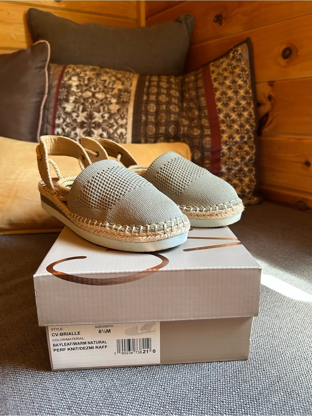 Crown Vintage Beige Knit Espadrille Slingbacks